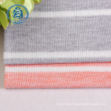 Factory  polyester cotton soft yarn dyed t/c fabric stripe hacci sweater knit fabric for garment